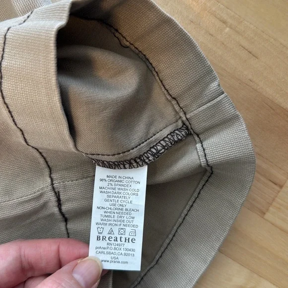 NWT Prana Bedford Canyon Hiking Organic Cotton Standard Low-Rise Pant, 10 Short - Picture 11 of 11